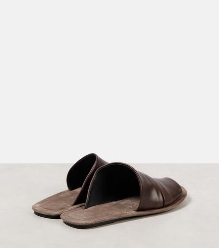 Ruched leather slides - Brunello Cucinelli - Modalova