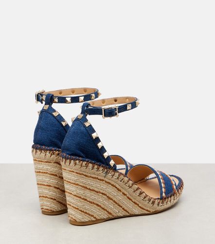 Espadrillas con zeppa Rockstud Double 105 - Valentino Garavani - Modalova