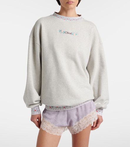 Embroidered cotton jersey sweatshirt - Chloe - Modalova