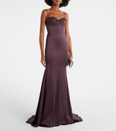Abito bustier lungo in raso - Alex Perry - Modalova