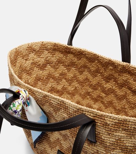 Borsa a secchiello zig zag Large in rafia - Missoni - Modalova