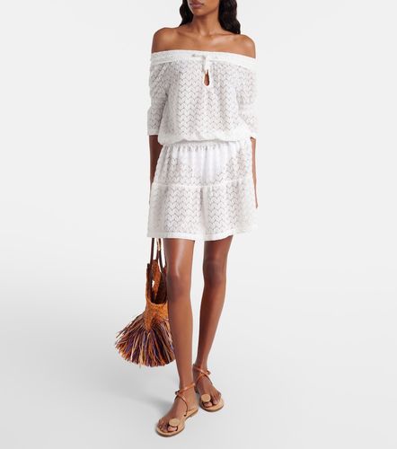 Vestido corto Flo de croché de algodón y lino - Melissa Odabash - Modalova