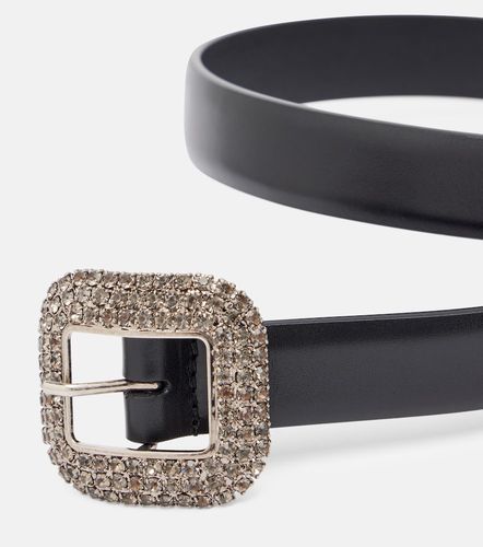 Crystal-embellished leather belt - Saint Laurent - Modalova