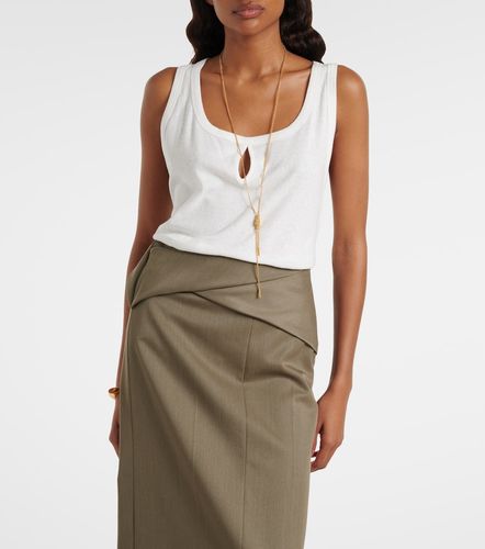 Tank top Split in cotone e lino - Victoria Beckham - Modalova