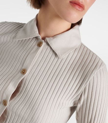 Ribbed-knit cotton-blend polo pullover - Vince - Modalova