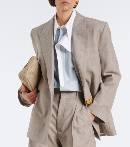 Checked double-breasted wool blazer - Bottega Veneta - Modalova