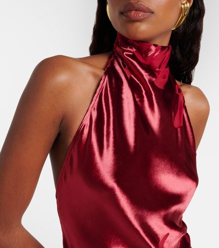 Halterneck open-back velvet gown - The Sei - Modalova