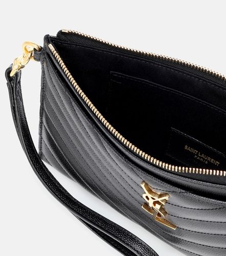 Monogram Large leather pouch - Saint Laurent - Modalova