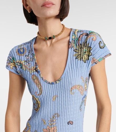 Abito midi in misto cotone con stampa - Etro - Modalova
