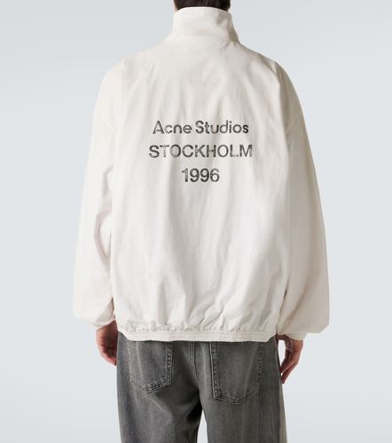 Bomber in popeline di cotone con logo - Acne Studios - Modalova