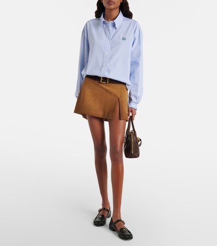 Camicia in popeline di cotone a righe - Miu Miu - Modalova