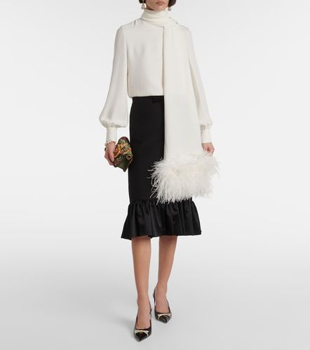 Valentino Top de seda con plumas - Valentino - Modalova