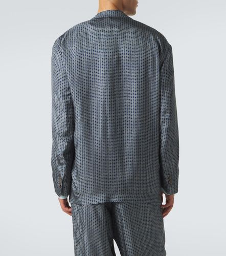 Printed double-breasted blazer - Giorgio Armani - Modalova