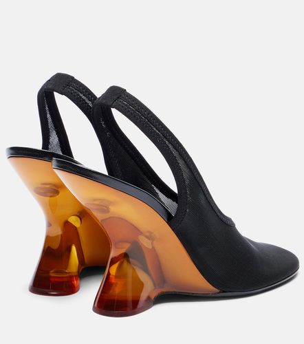 Pumps slingback con zeppa in mesh - Dries Van Noten - Modalova