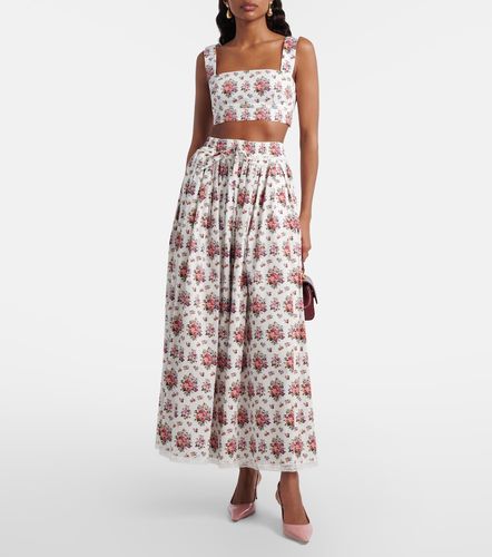 Gonna lunga in cotone con stampa - Dolce&Gabbana - Modalova