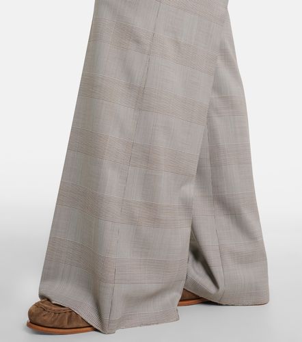 Checked virgin wool wide-leg pants - Max Mara - Modalova