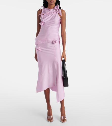 Falda midi de satén con aplique floral - Coperni - Modalova
