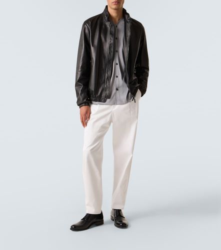 Cotton-blend straight pants - Giorgio Armani - Modalova