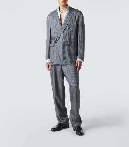 Pleated printed tapered pants - Giorgio Armani - Modalova