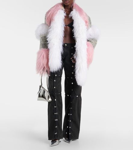 Shearling-trimmed leather jacket - The Attico - Modalova