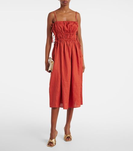 Asceno Eze ruched linen midi dress - Asceno - Modalova
