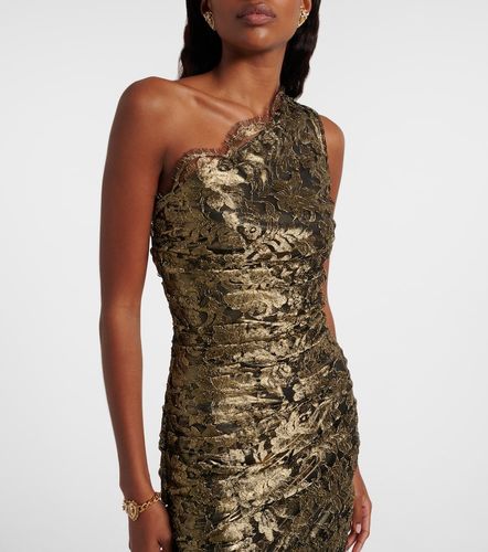 Abito midi monospalla in pizzo con lamé - Dolce&Gabbana - Modalova