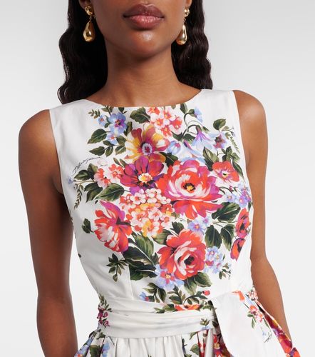 Vestido midi de algodón floral - Dolce&Gabbana - Modalova