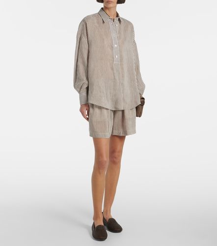 Camisa de lino y seda a rayas - Brunello Cucinelli - Modalova