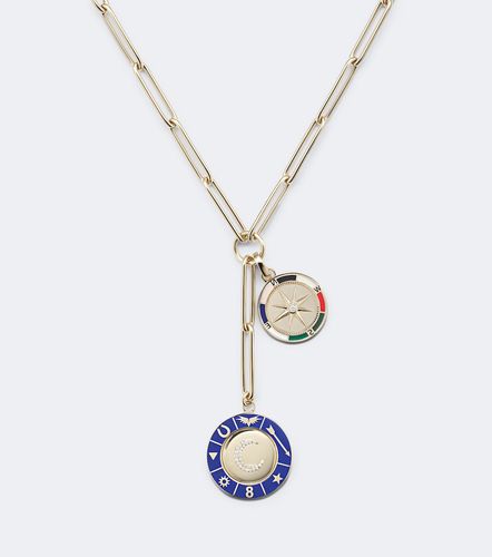 Collar Crescent & Internal Compass de oro de 18 ct con diamantes - FoundRae - Modalova