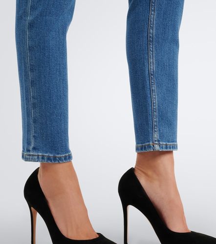 Belted high-rise cropped jeans - Balmain - Modalova