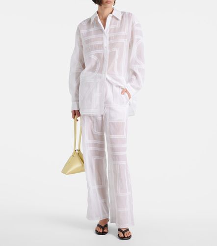 Camisa de gasa de algodón y seda bordada - Toteme - Modalova