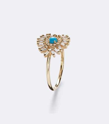 Anello Evil Eye Mini in 18kt con turchese e diamanti - Suzanne Kalan - Modalova
