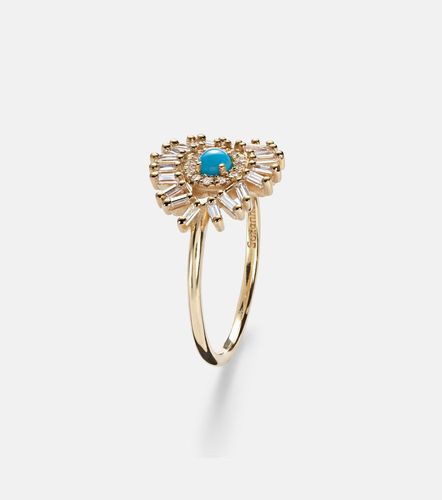 Evil Eye Mini 18kt ring with turquoise and diamonds - Suzanne Kalan - Modalova