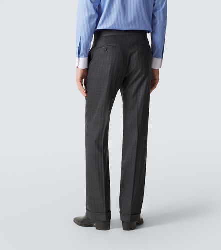 Herringbone wool straight pants - Tom Ford - Modalova