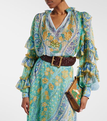 Blusa in seta con stampa e volant - Etro - Modalova
