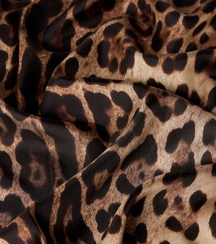 Sciarpa in seta con stampa leopardata - Dolce&Gabbana - Modalova