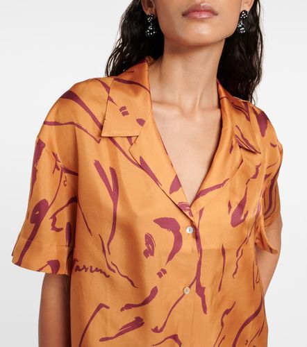 Prague printed silk twill shirt - Asceno - Modalova