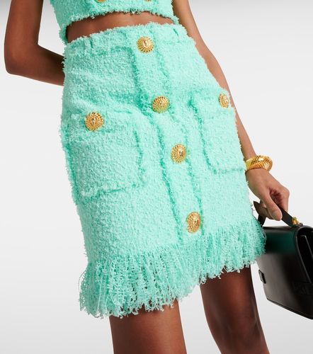 Minifalda de tweed con flecos - Balmain - Modalova