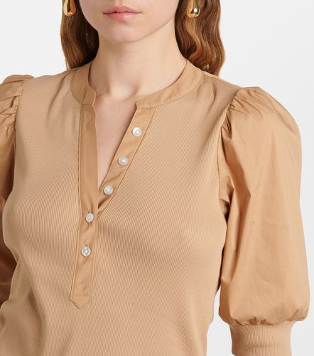 Puff-sleeve cotton-blend top - Veronica Beard - Modalova