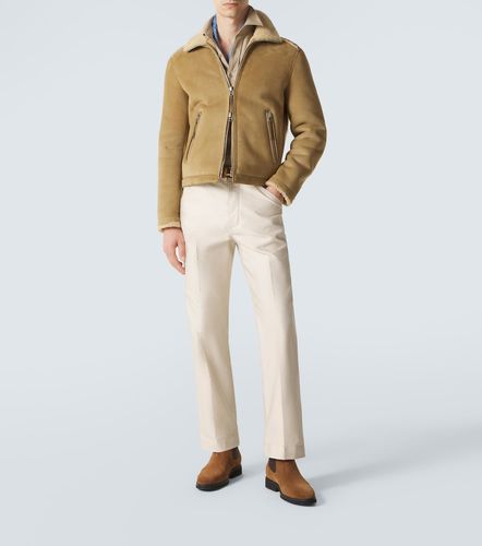 Giacca in pelle con shearling - Tom Ford - Modalova