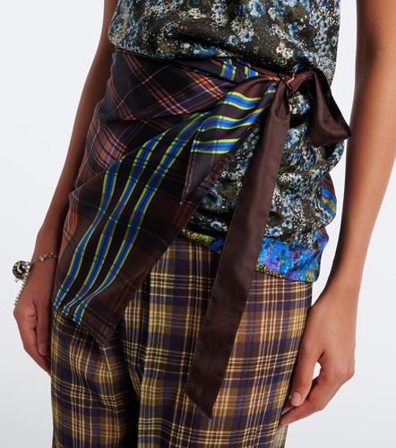 Abito corto in twill di seta con stampa - Dries Van Noten - Modalova