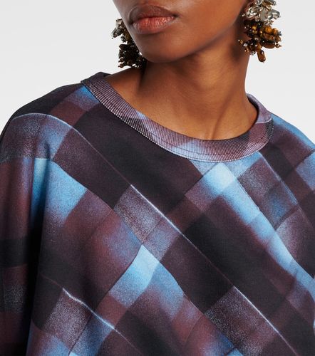 Checked cotton sweatshirt - Dries Van Noten - Modalova