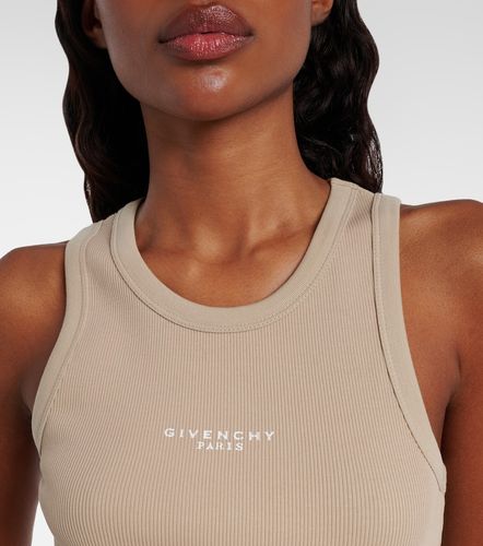 Top in jersey di cotone a coste con logo - Givenchy - Modalova