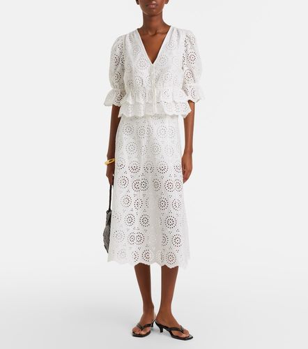 Falda midi The Deco de algodón con bordado inglés - Frame - Modalova