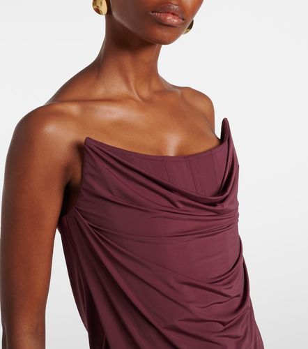 Abito bustier in jersey con ruches - Alex Perry - Modalova