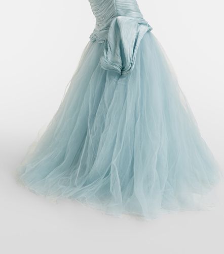 Abito lungo bustier off-shoulders plissé - Marmar Halim - Modalova