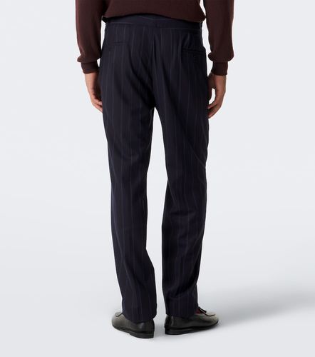 Striped virgin wool straight pants - Rubinacci - Modalova