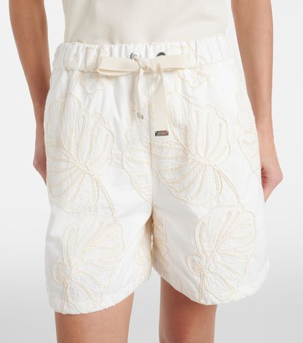Moncler Embroidered cotton shorts - Moncler - Modalova
