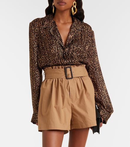 Leopard-print silk blouse - Saint Laurent - Modalova