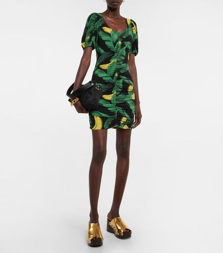 Ganni Printed ruched mini dress - Ganni - Modalova